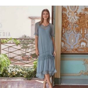 Beautiful 100%cupro shell dress pale blue